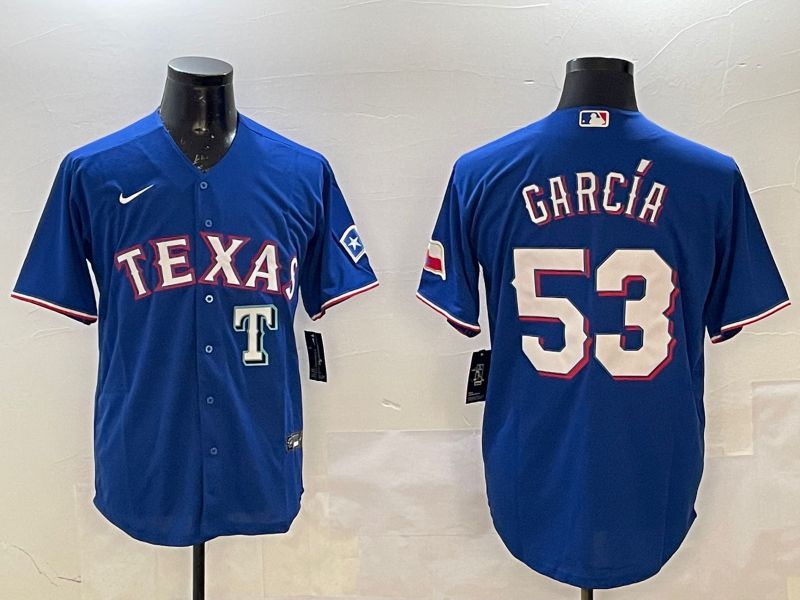 Men Texas Rangers #53 Garcia Blue Game 2025 Nike MLB Jersey style 5